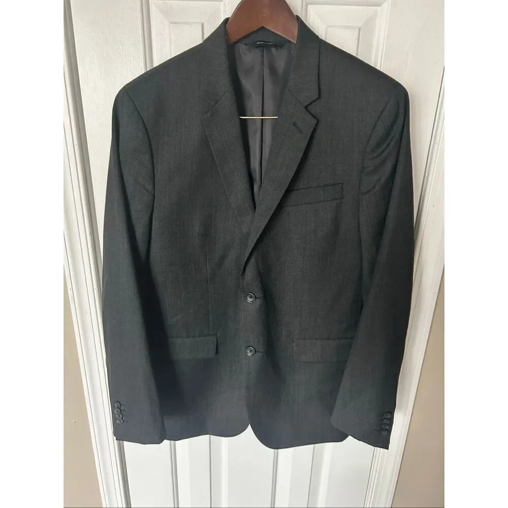 Banana Republic grey blazer work jacket size 42R wool slim fit tailored